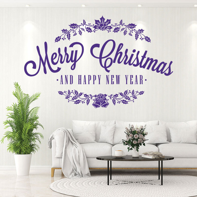 festive holiday tree wall sticker
