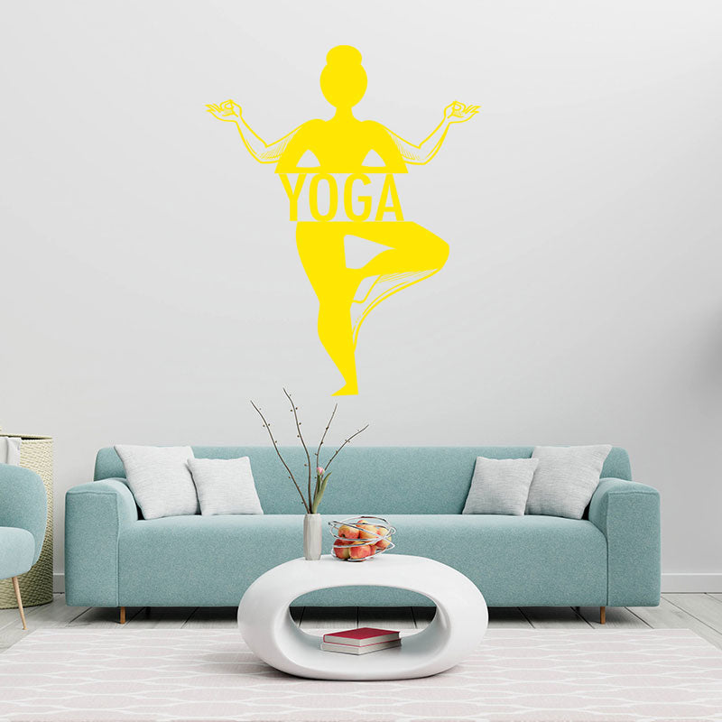 spiritual yoga wall sticker