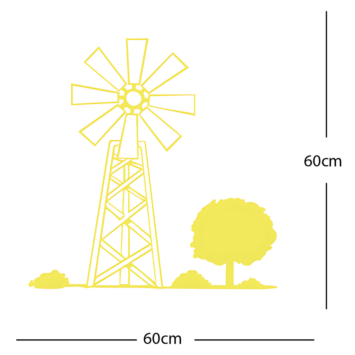 Wind Turbine Wall Sticker – Farm Windmill Silhouette Countryside Decal