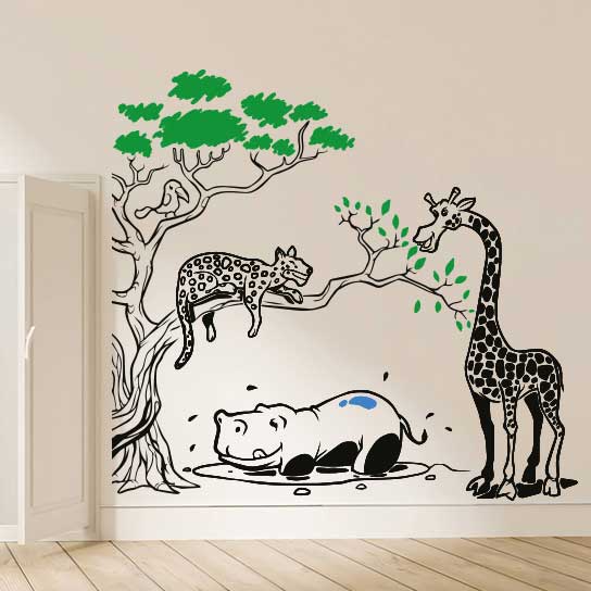 Safari Wall Stickers & Decals for Kids’ Bedrooms & Playrooms