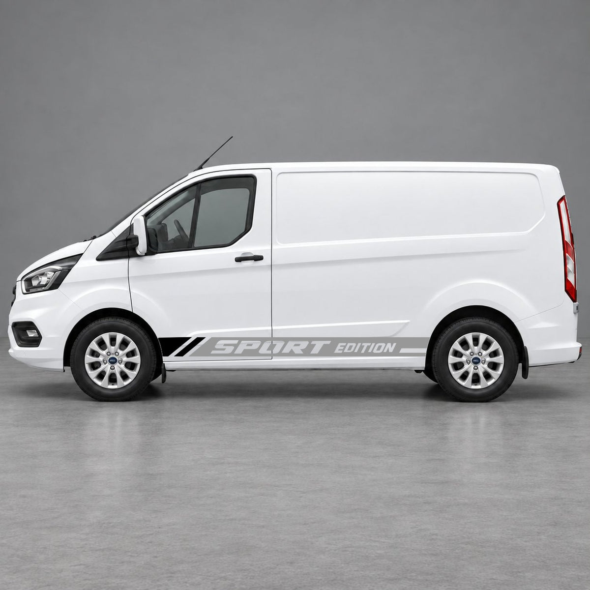 Ford Transit Custom Sport Edition Lower Side Graphics in Grey & Black
