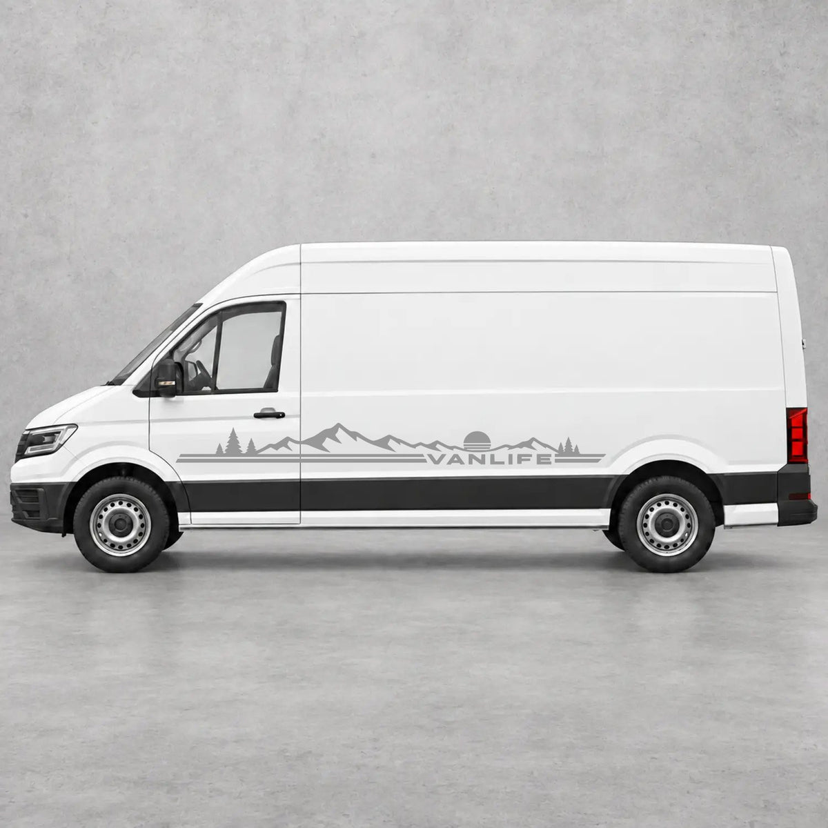 VW Crafter Vanlife Mountain Side Stripes in Grey