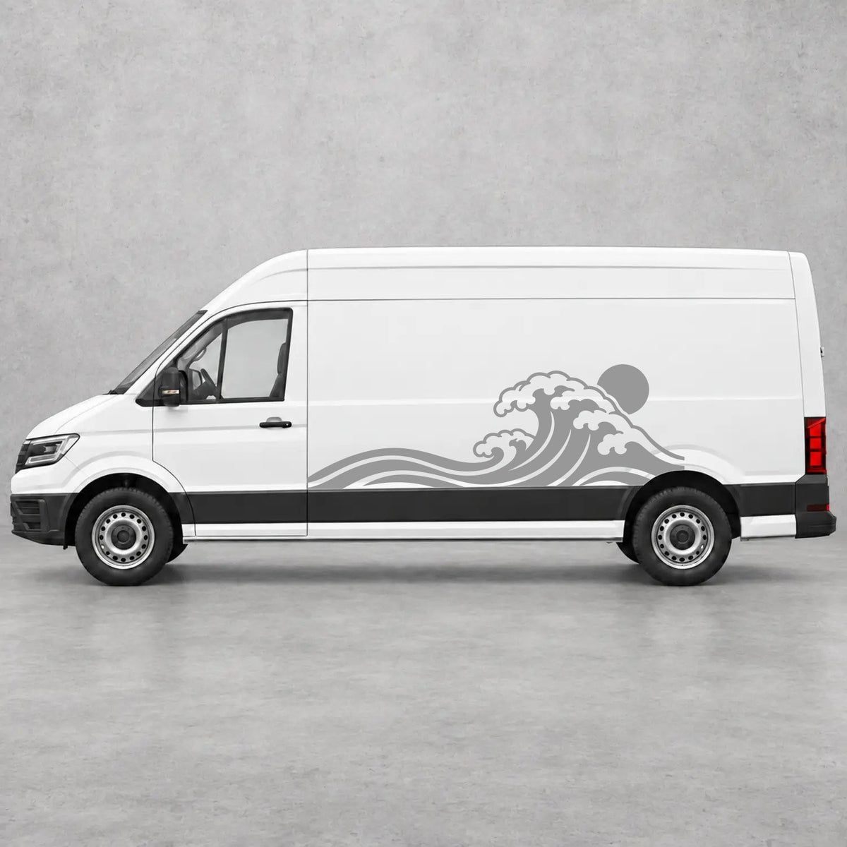 VW Crafter Ocean Wave & Sunset Side Graphics in Grey