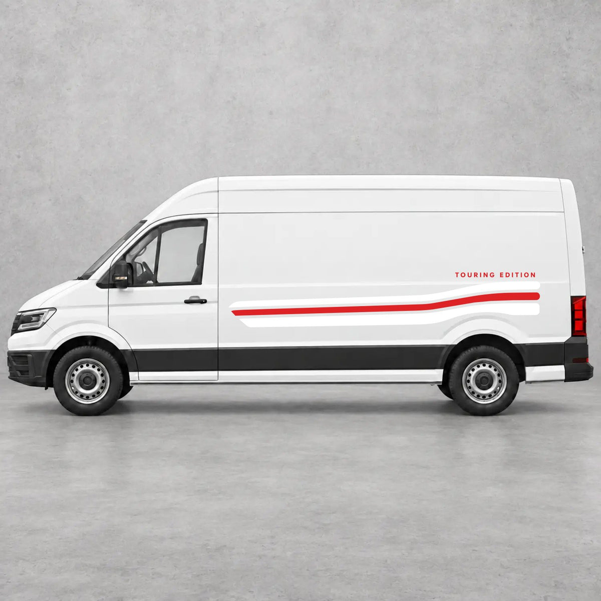 VW Crafter Touring Edition Side Stripes in White & Red