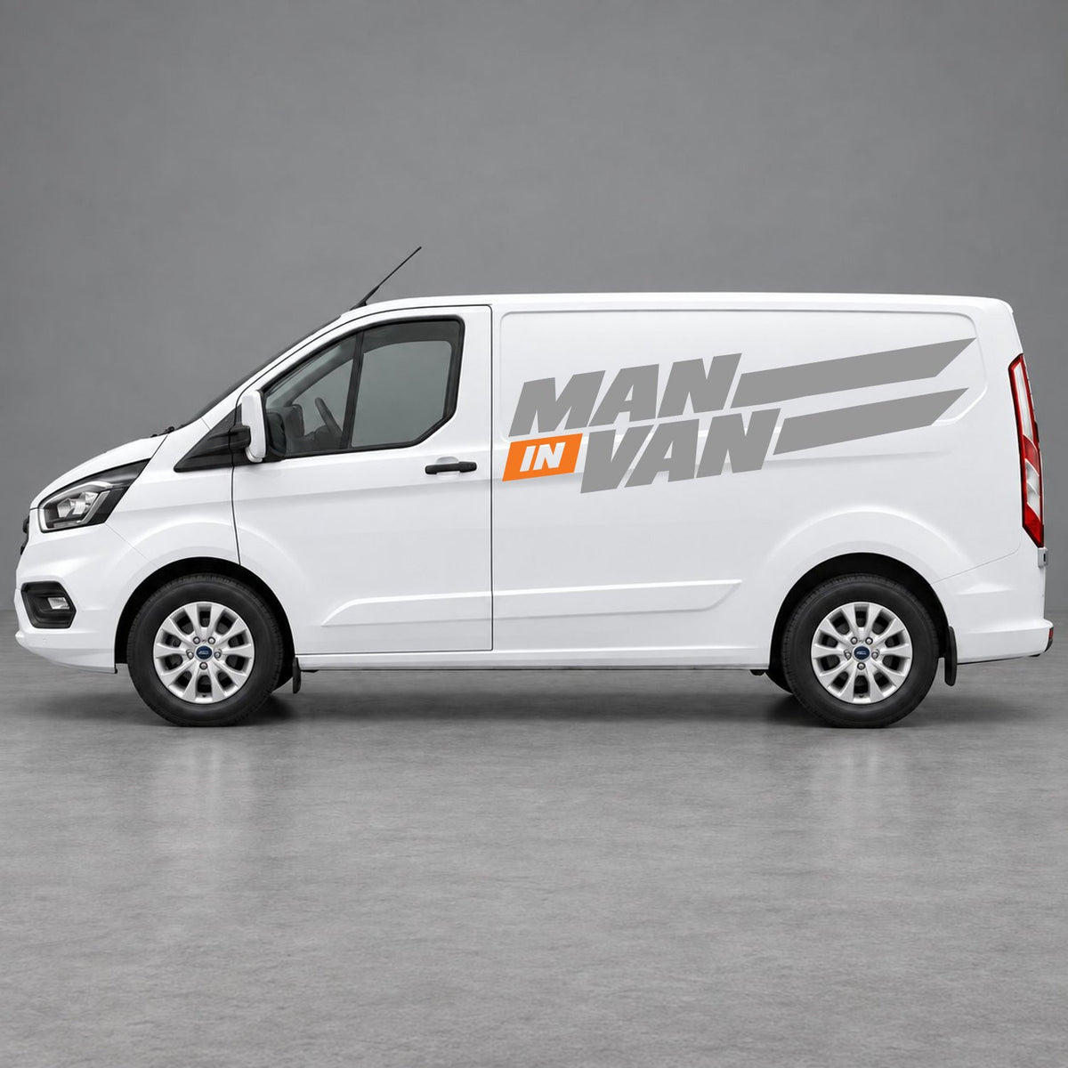 Ford Transit Custom Man in Van Side Stripes in Grey & Orange