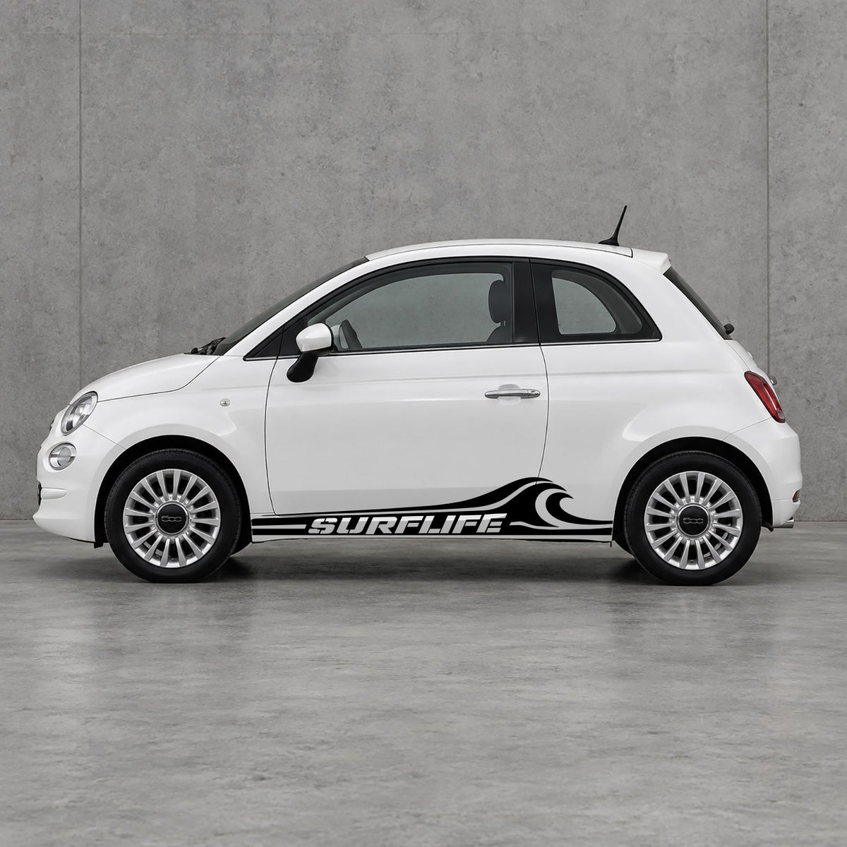 Fiat 500 Surf Life Side Stripes Kit - Pair Supplied in Black & Black