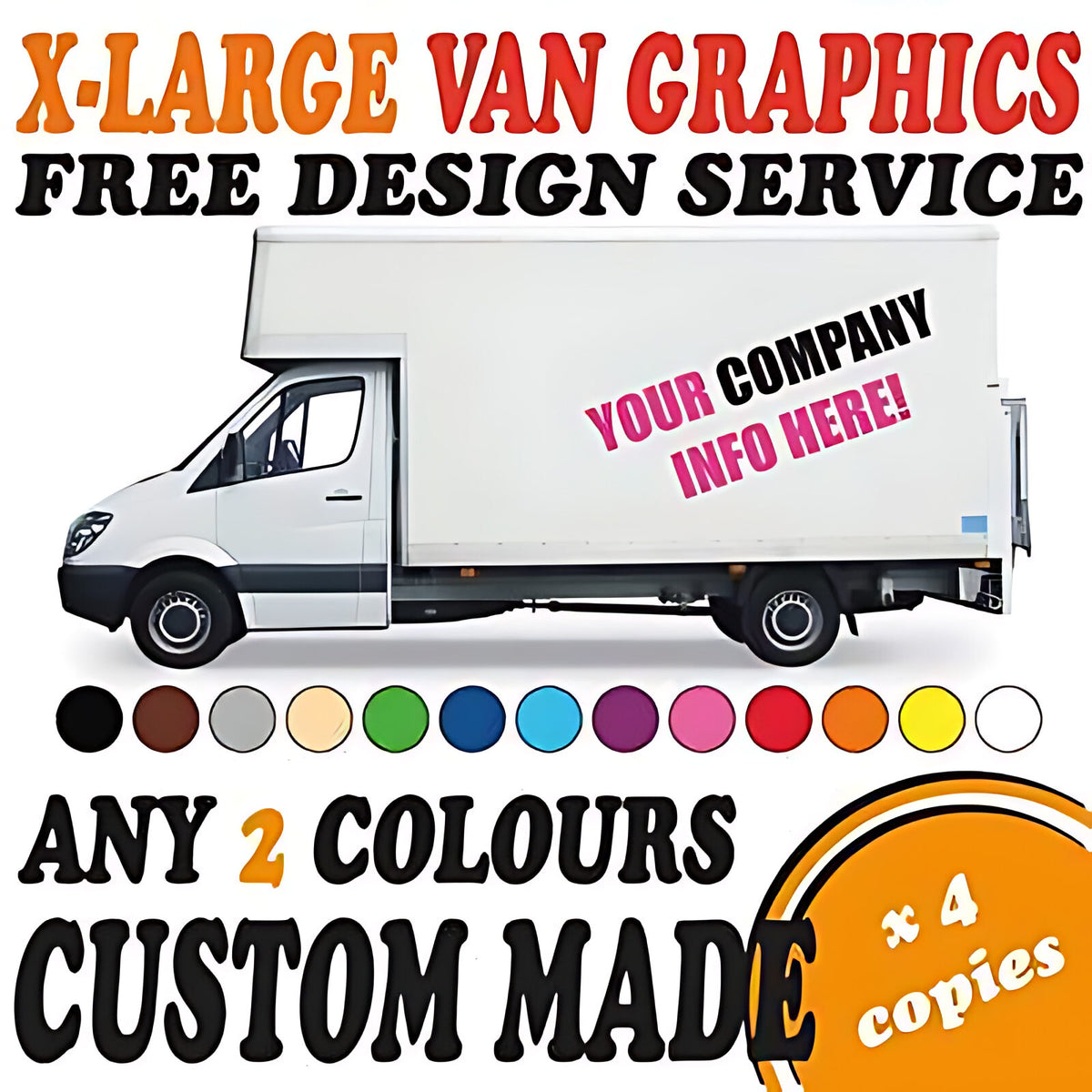 Custom Vehicle Graphics Kit - Van Sign Writing