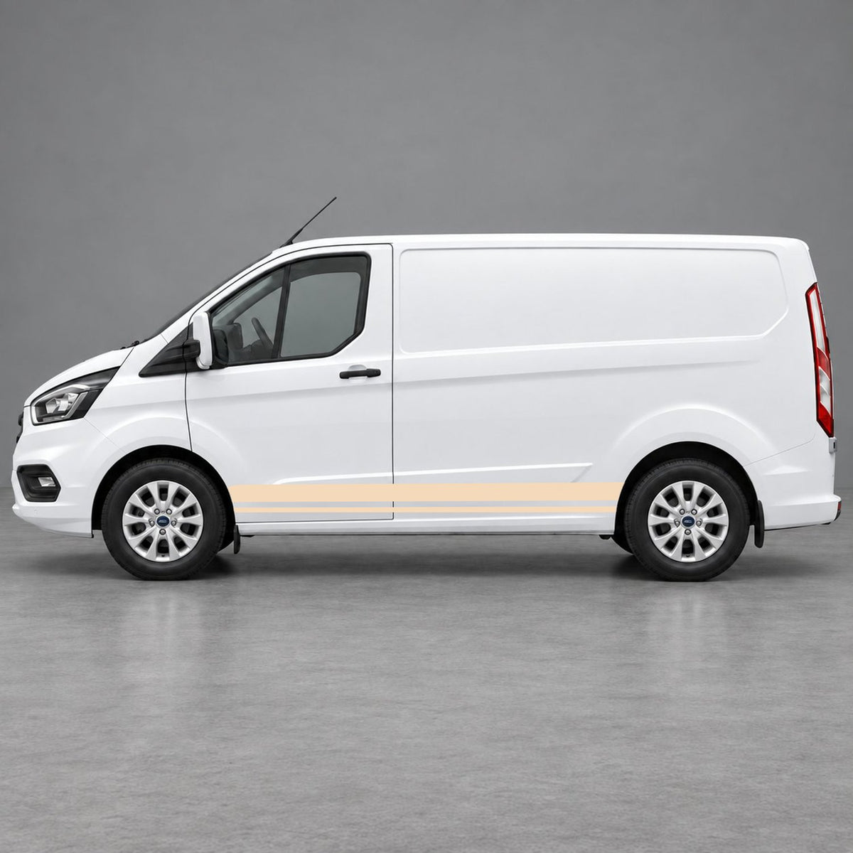 Ford Transit Custom Minimal Twin Lower Side Stripes in Beige