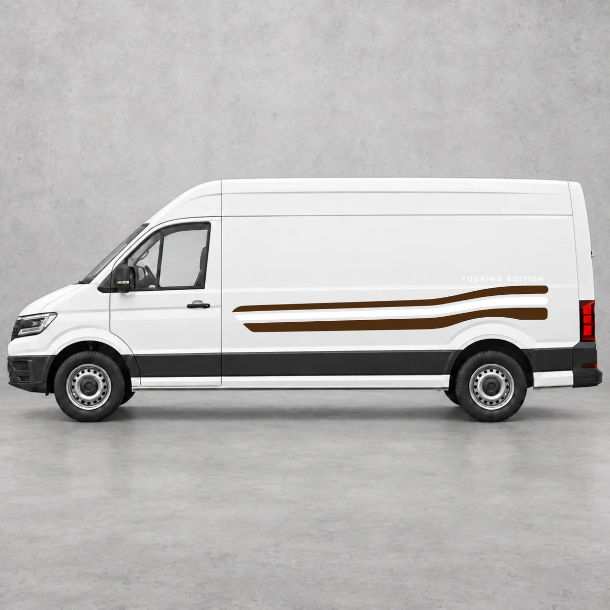 VW Crafter Touring Edition Side Stripes in Brown & White