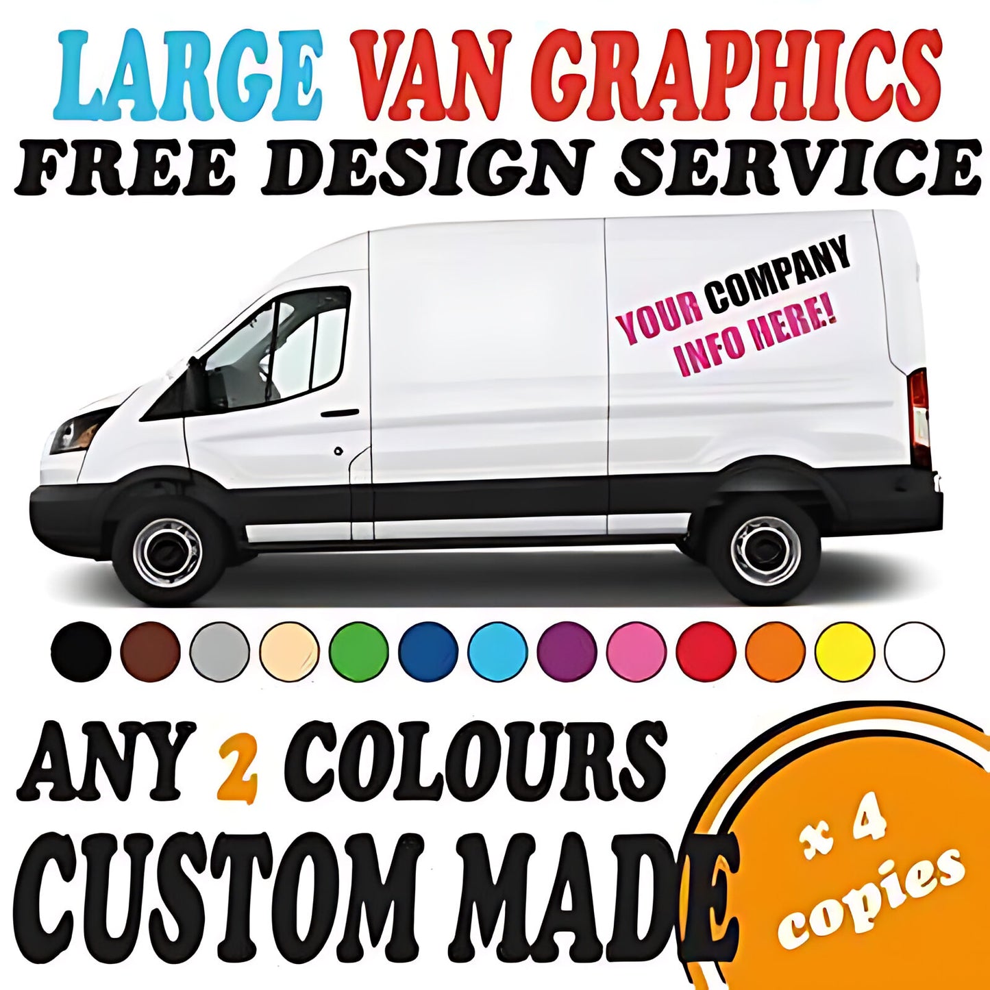 Large van custom vehicle graphics sticker sign writing kit lettering