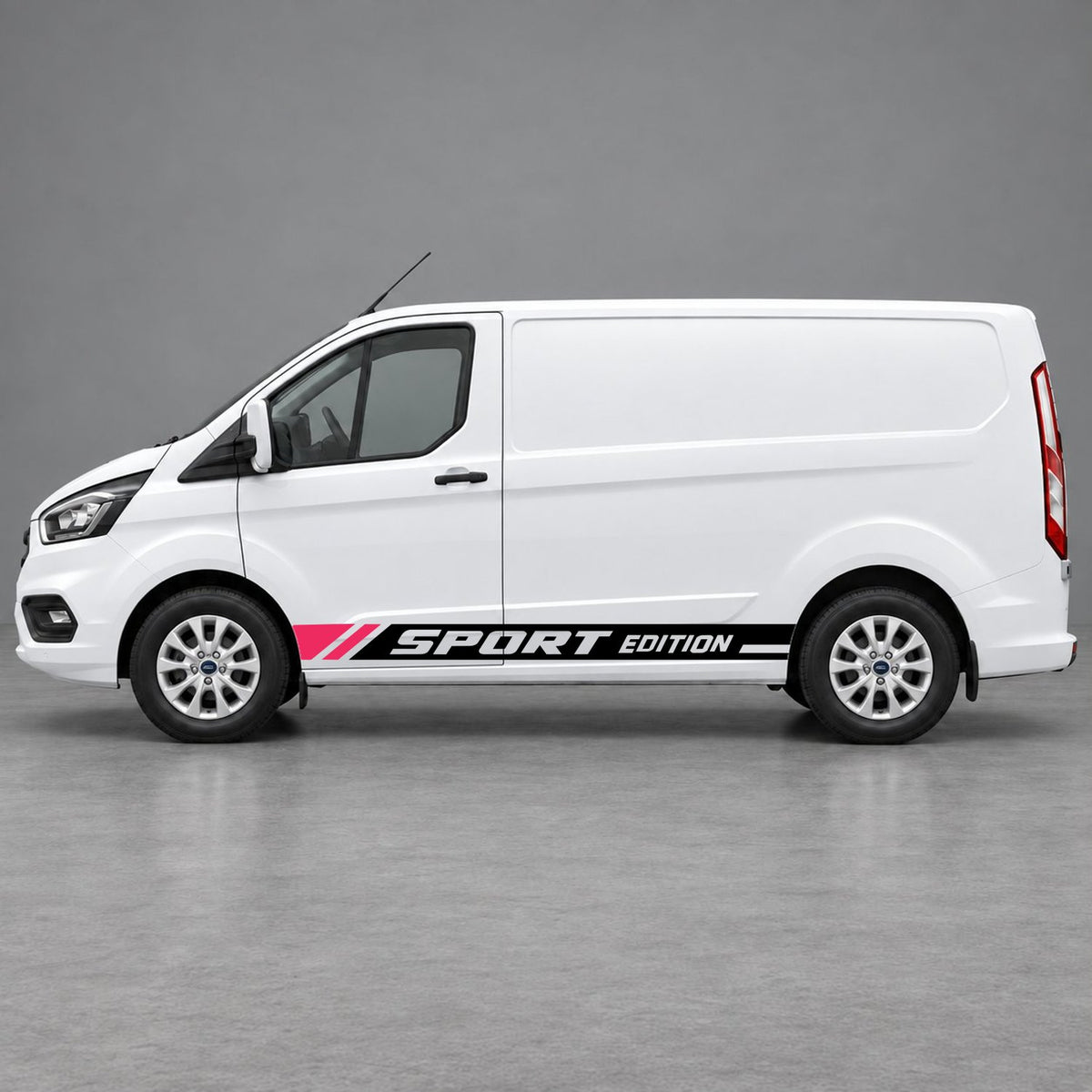 Ford Transit Custom Sport Edition Lower Side Graphics in Black & Pink