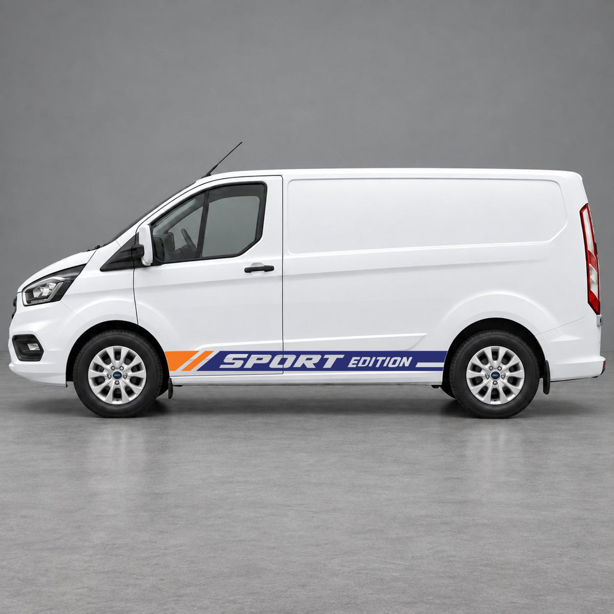Ford Transit Custom Sport Edition Lower Side Graphics in Navy Blue & Orange