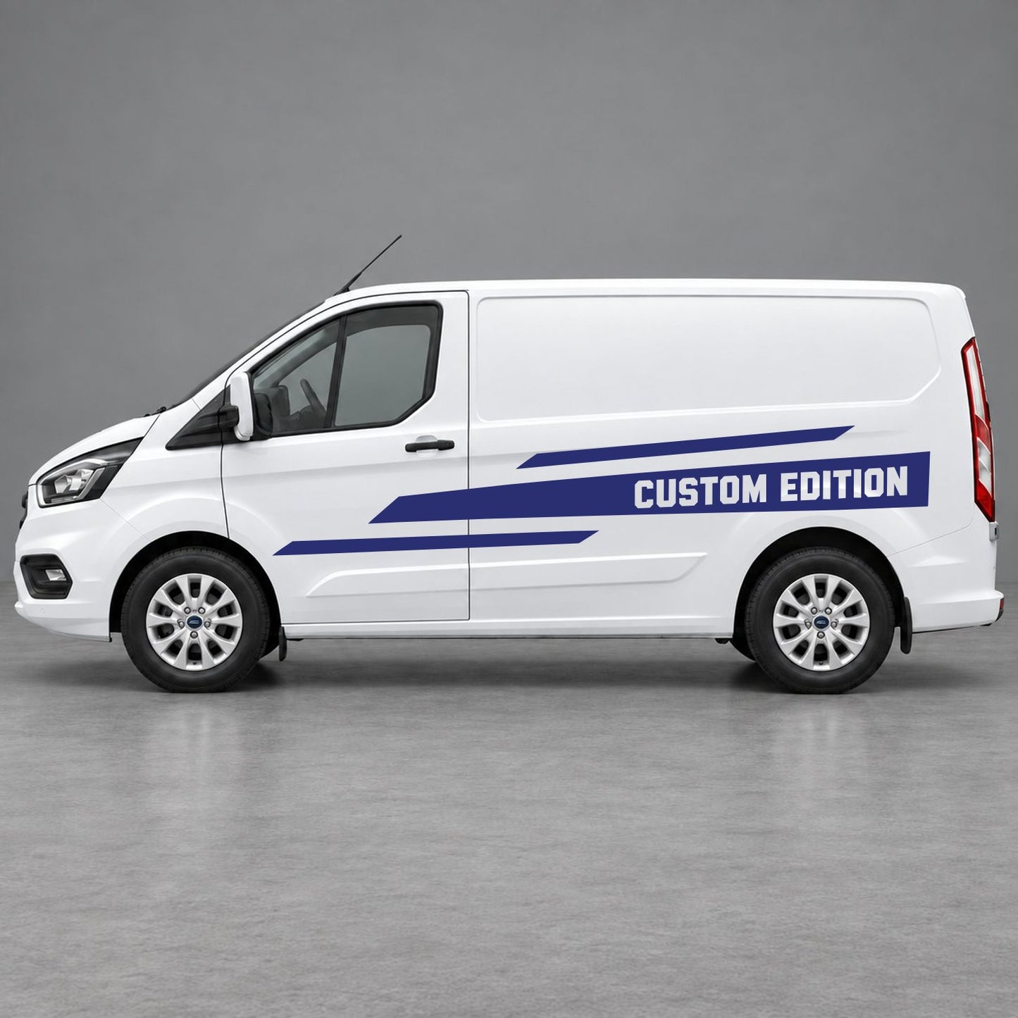 Ford Transit Custom Custom Edition Speed Side Stripes in Navy Blue