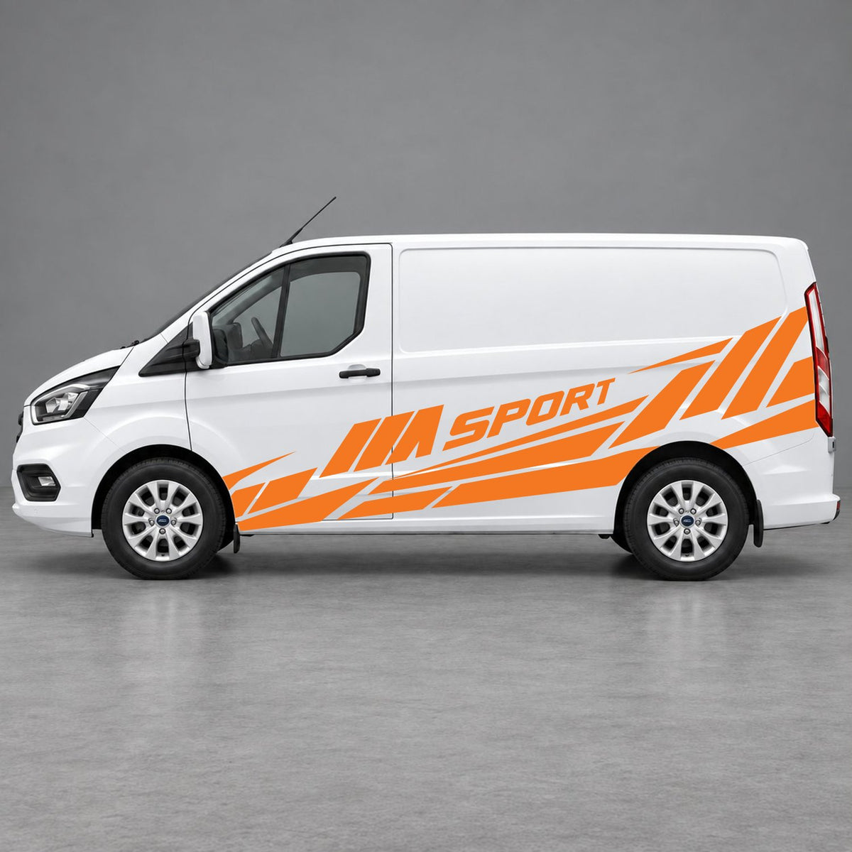 Ford Transit Custom M Sport Racing Side Graphics in Orange & Orange