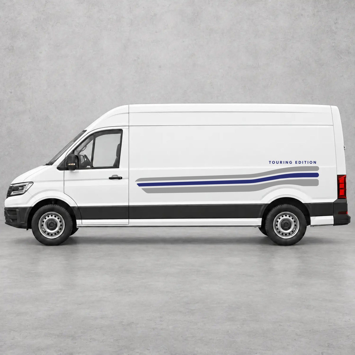 VW Crafter Touring Edition Side Stripes in Grey & Navy Blue