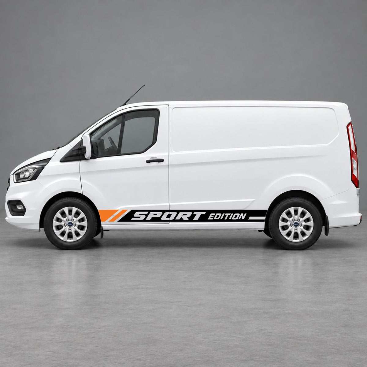 Ford Transit Custom Sport Edition Lower Side Graphics in Black & Orange