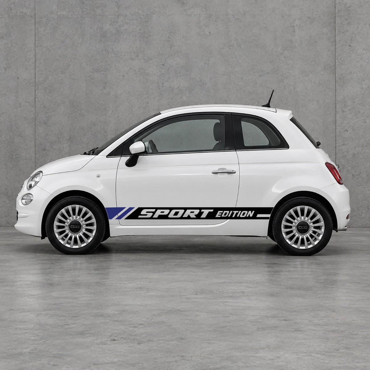 Fiat 500 Sport Edition Side Stripes Kit - Pair Supplied in Black & Navy Blue