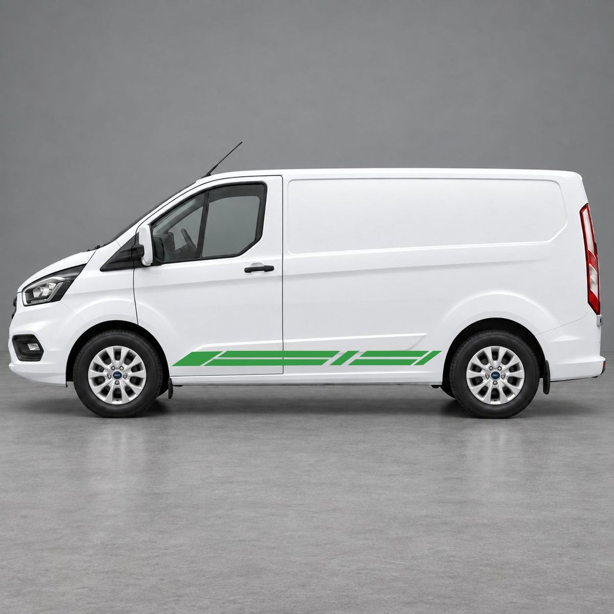 Ford Transit Custom Geometric Lower Side Stripes in Green & Green