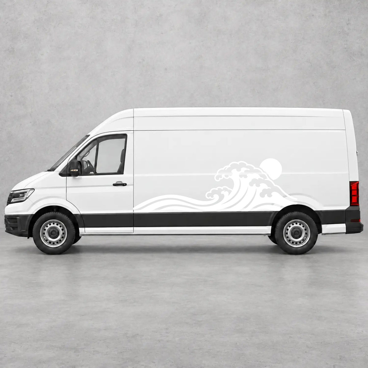 VW Crafter Ocean Wave & Sunset Side Graphics in White