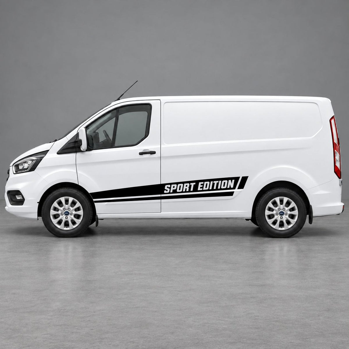 Ford Transit Custom Sport Edition Lower Side Stripes in Black