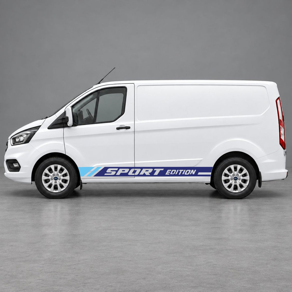 Ford Transit Custom Sport Edition Lower Side Graphics in Navy Blue & Light Blue