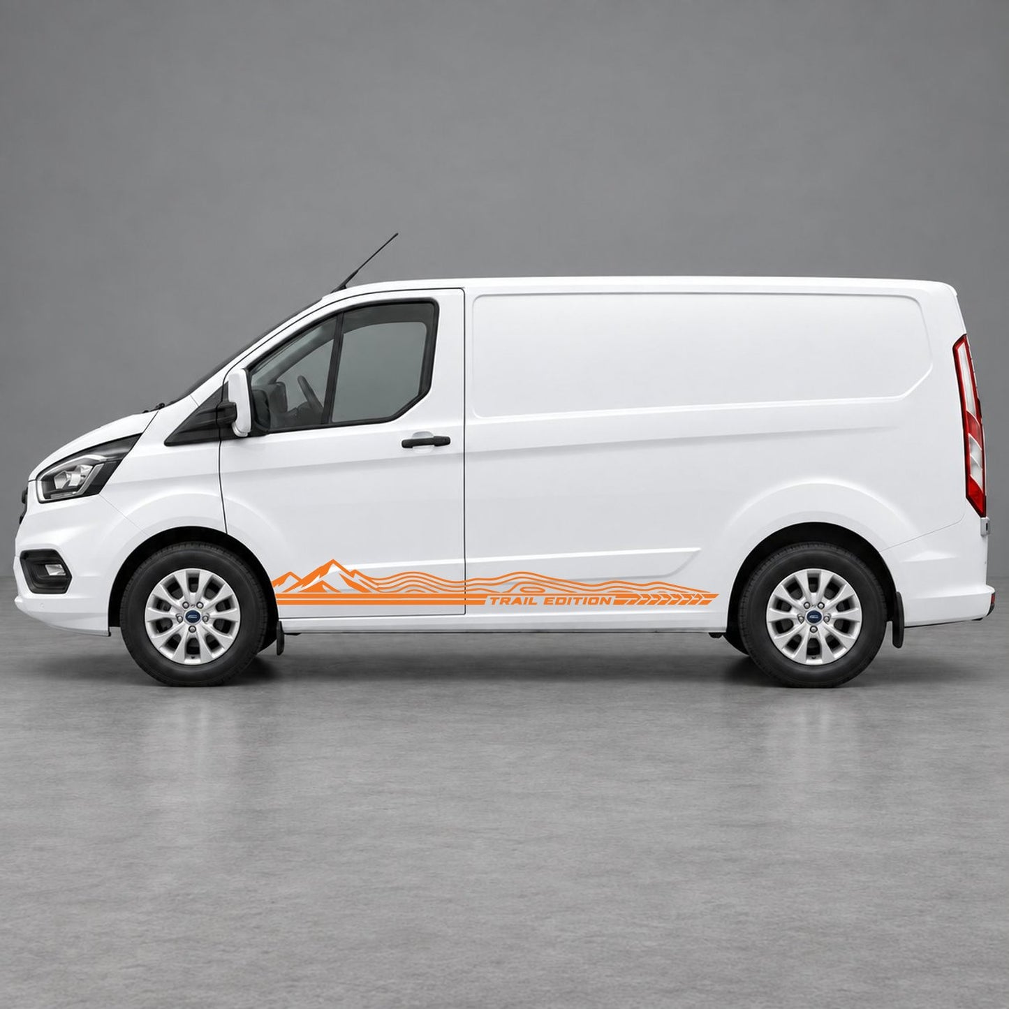 Ford Transit Custom Trail Edition Topographic Side Stripes in Orange