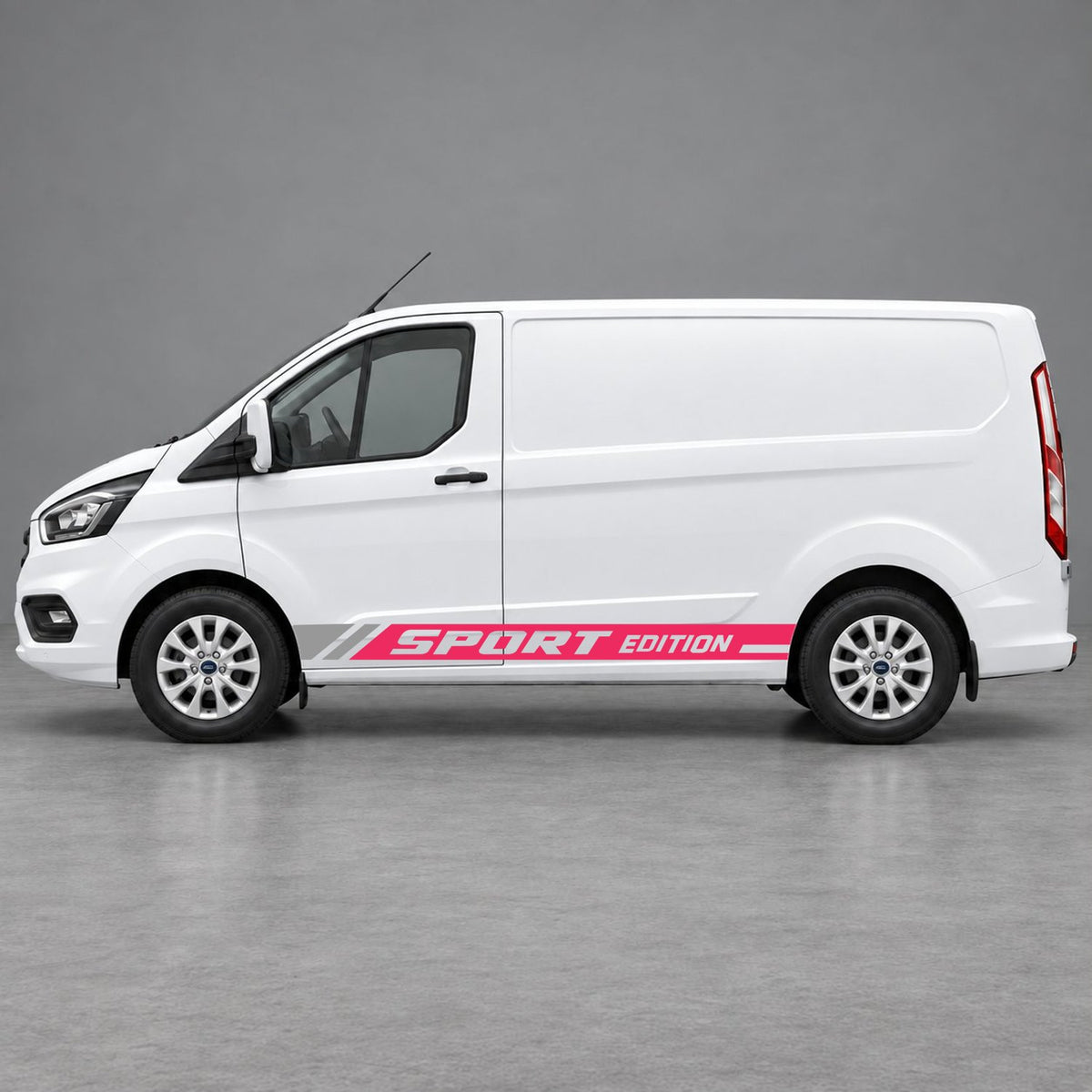 Ford Transit Custom Sport Edition Lower Side Graphics in Pink & Grey