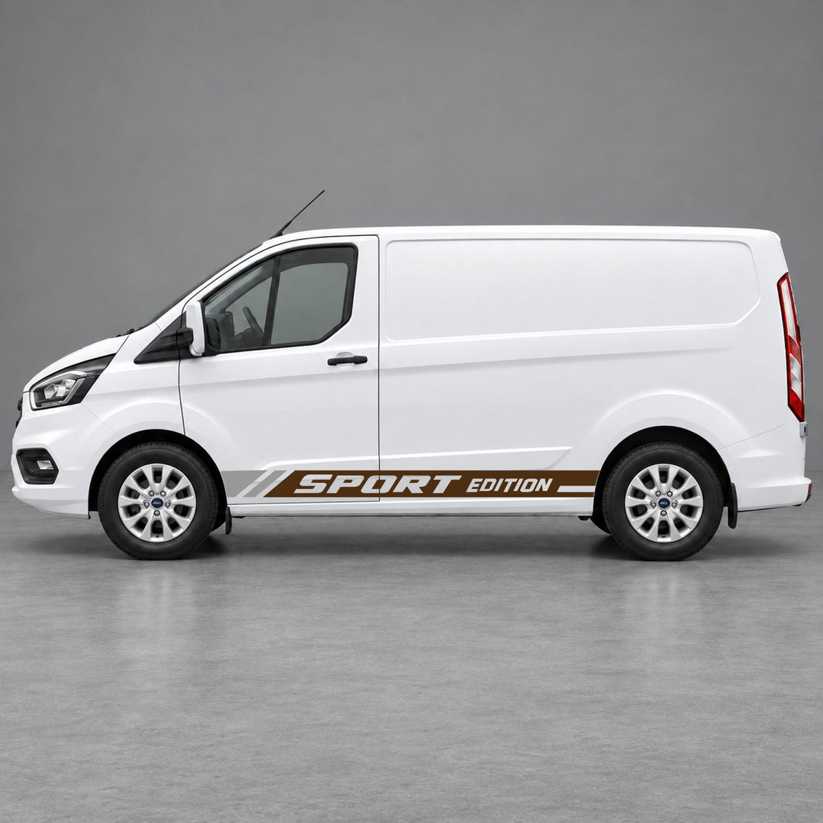 Ford Transit Custom Sport Edition Lower Side Graphics in Brown & Grey