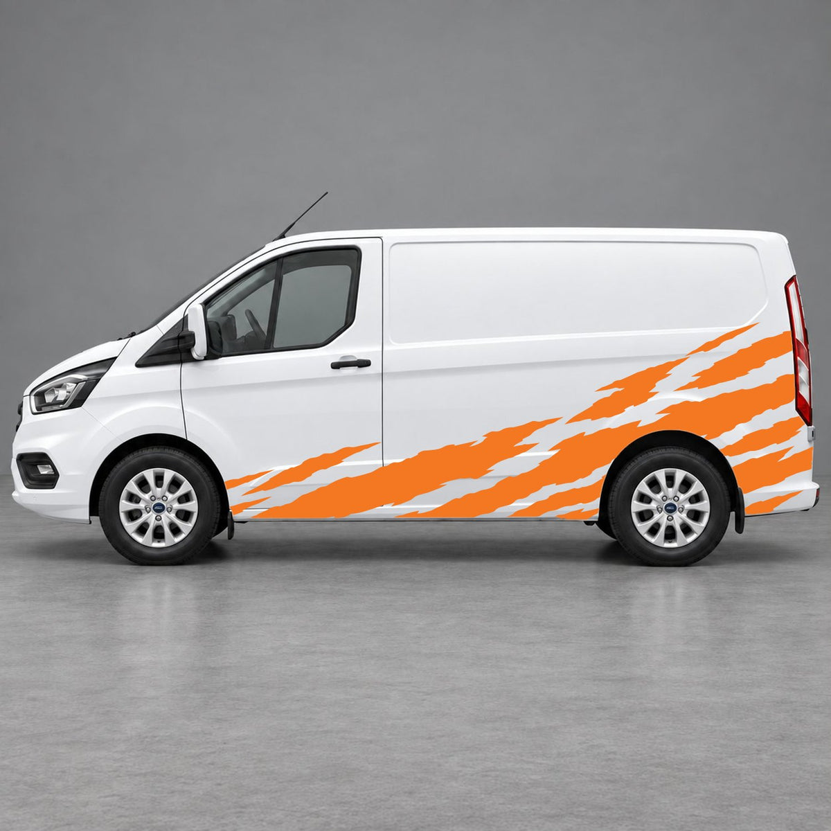 Ford Transit Custom Claw Scratch Side Graphics in Orange & Orange