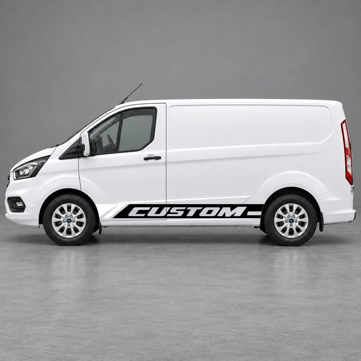 Ford Transit Custom Custom Lower Side Stripes in Black & White