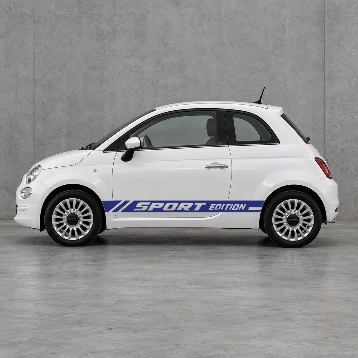 Fiat 500 Sport Edition Side Stripes Kit - Pair Supplied in Navy Blue & Navy Blue
