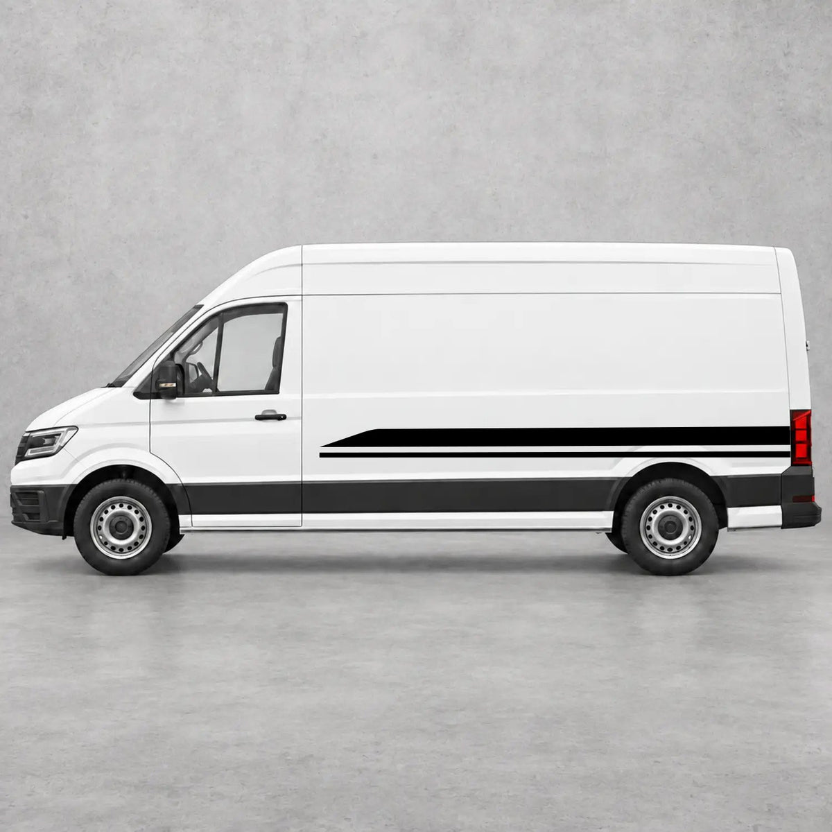 VW Crafter Minimal Twin Lower Side Stripes in Black