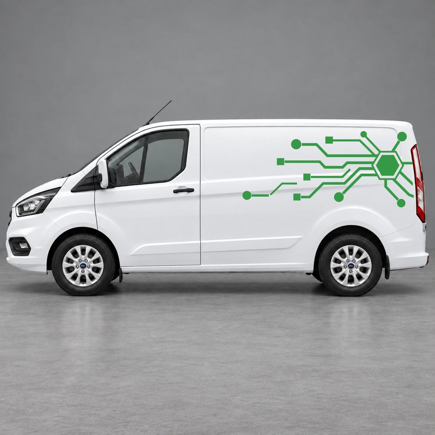 Ford Transit Custom Circuit Board Side Graphics in Green