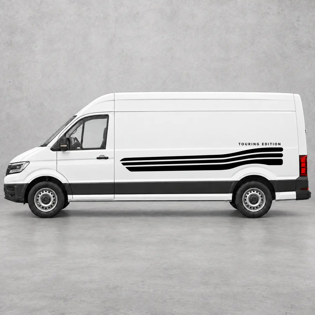 VW Crafter Touring Edition Side Stripes in Black & Black