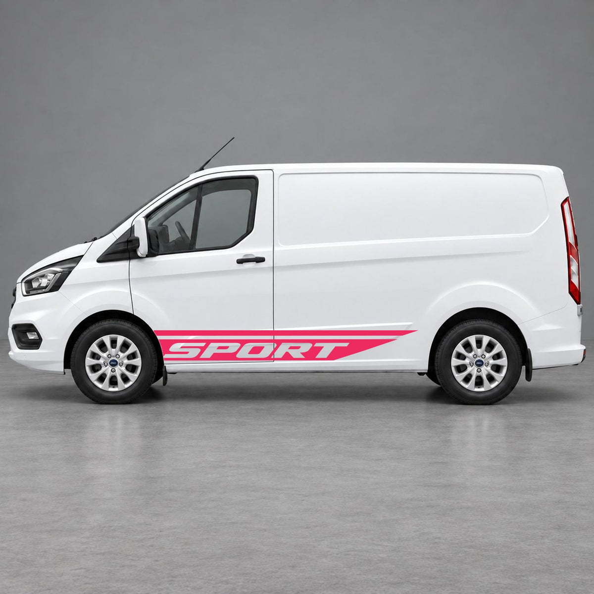 Ford Transit Custom Sport Swoosh Lower Side Stripes in Pink & Pink