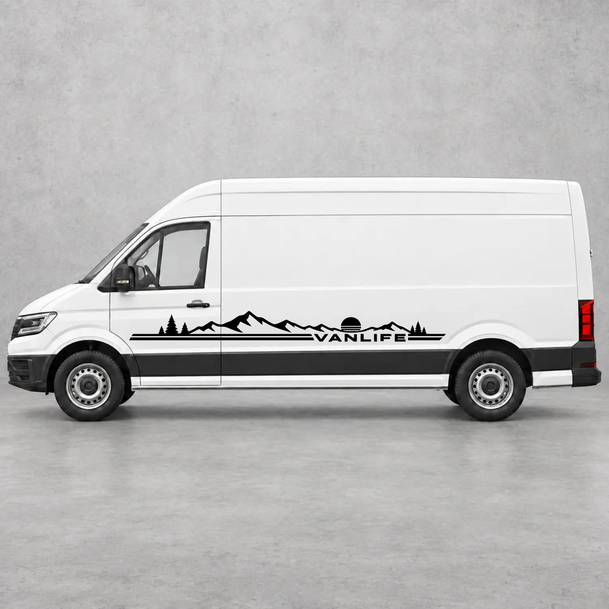 VW Crafter Vanlife Mountain Side Stripes in Black