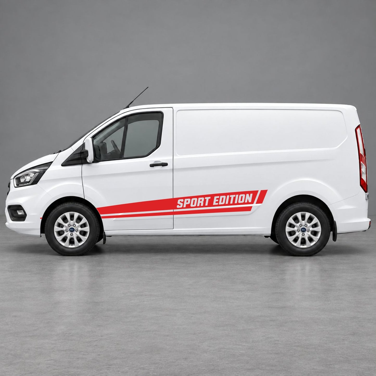 Ford Transit Custom Sport Edition Lower Side Stripes in Red