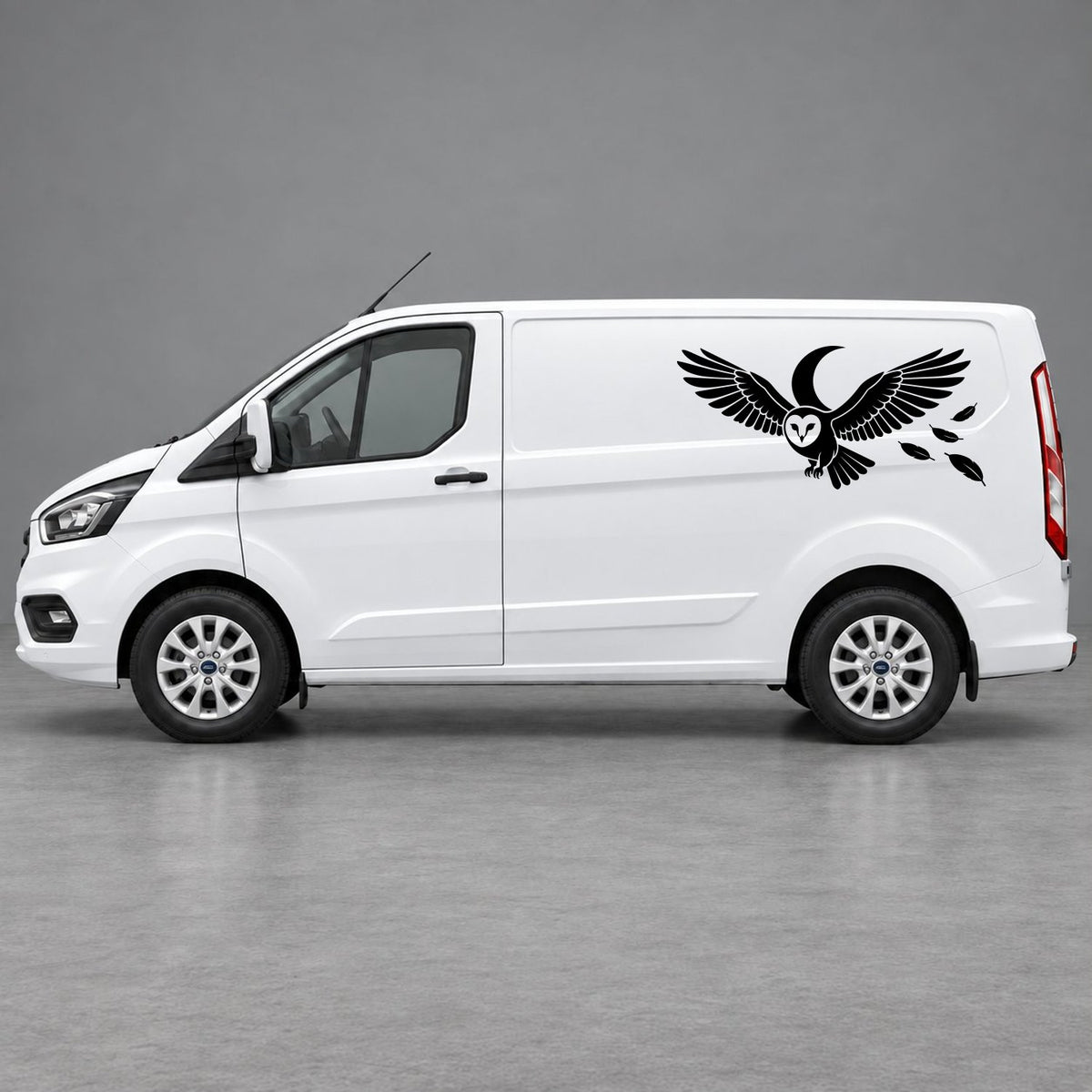 Ford Transit Custom Flying Eagle Side Graphics in Black