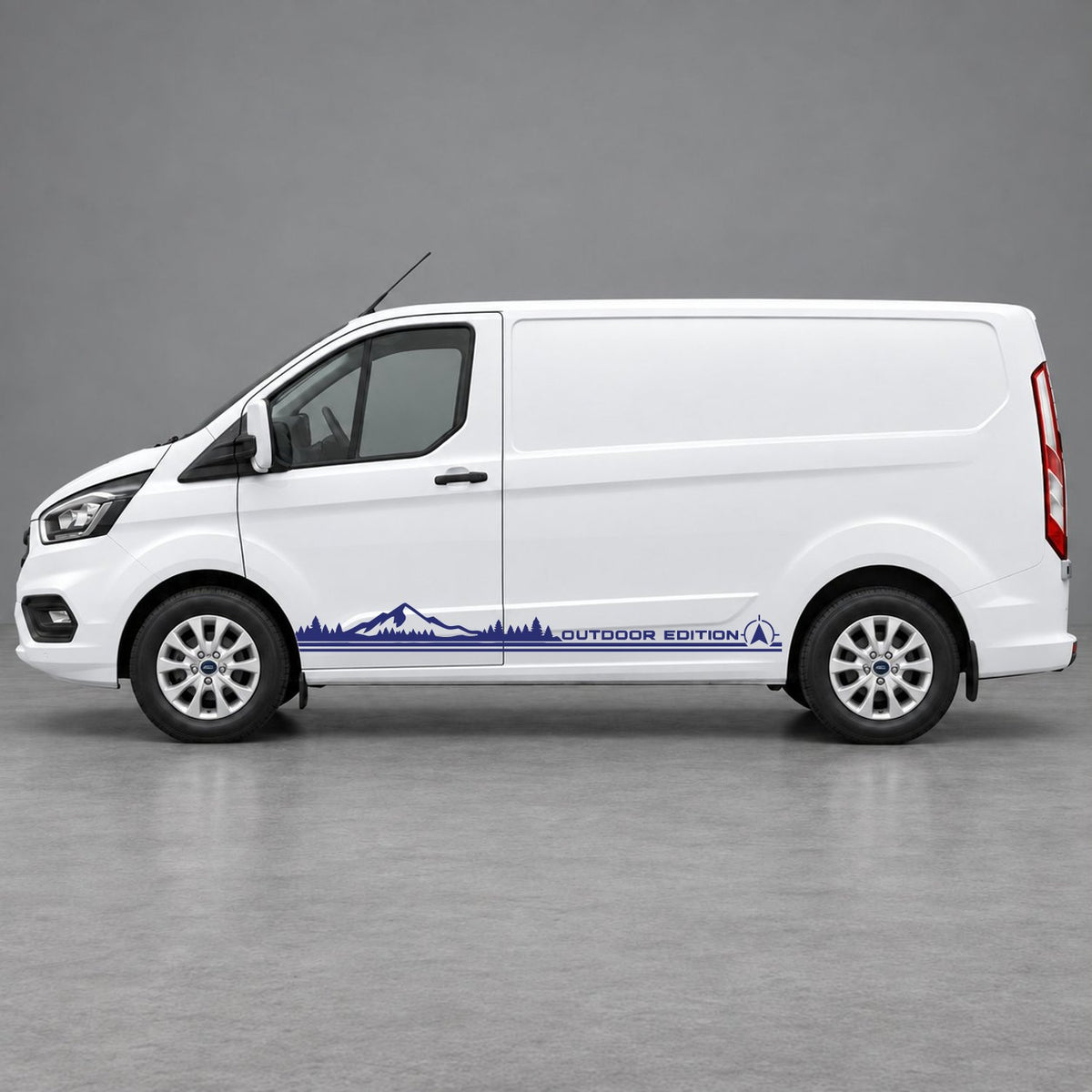 Ford Transit Custom Outdoor Edition Mountain Side Stripes in Navy Blue