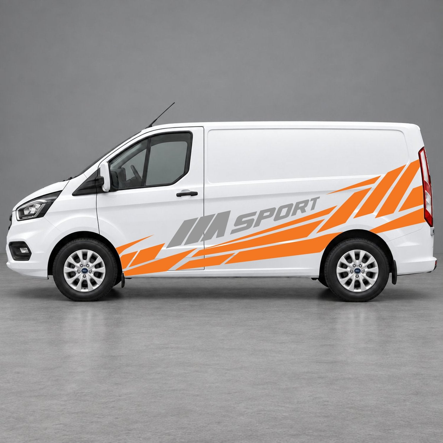 Ford Transit Custom M Sport Racing Side Graphics in Orange & Grey