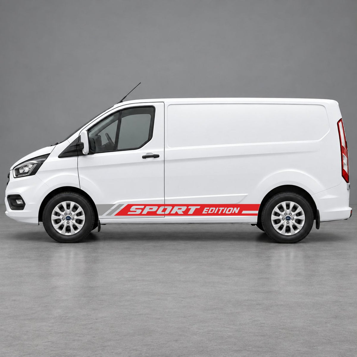 Ford Transit Custom Sport Edition Lower Side Graphics in Red & Grey