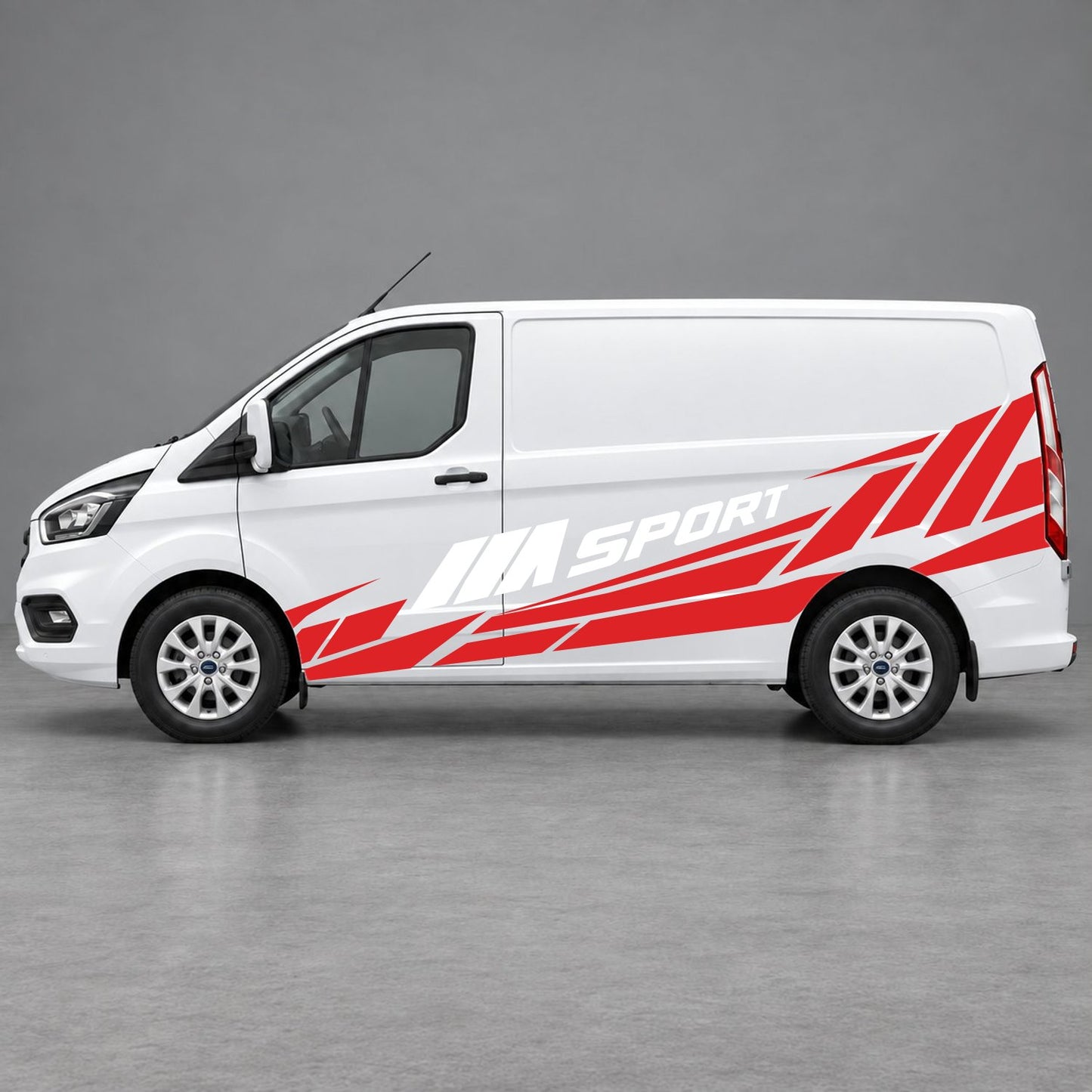 Ford Transit Custom M Sport Racing Side Graphics in Red & White