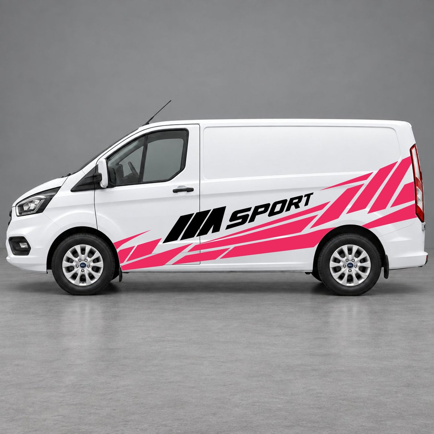 Ford Transit Custom M Sport Racing Side Graphics in Pink & Black