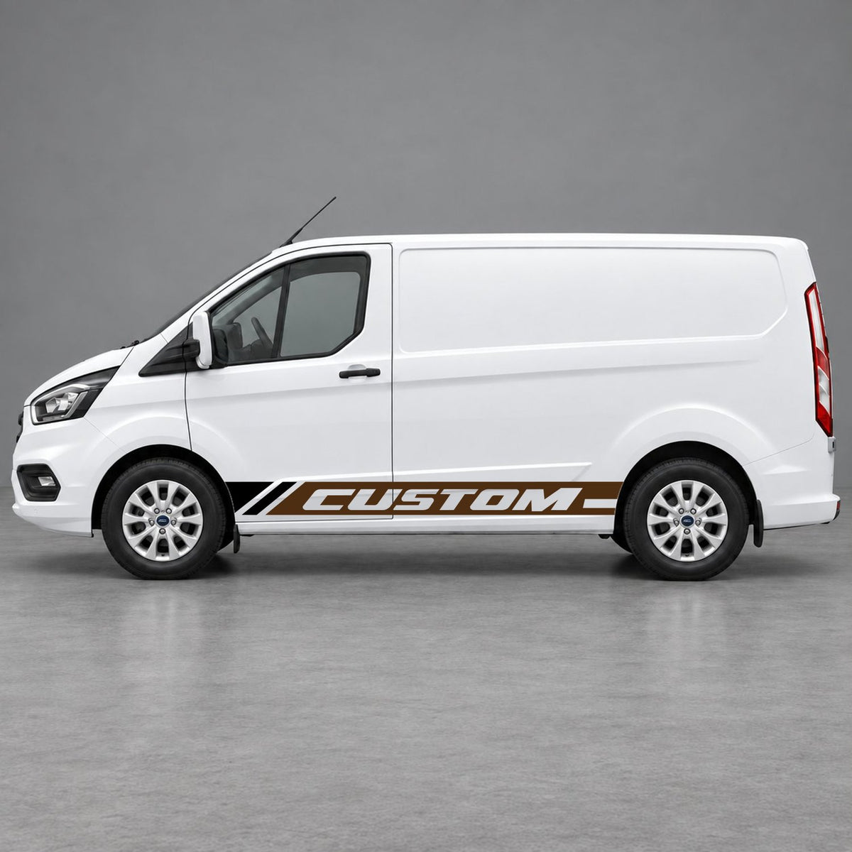 Ford Transit Custom Custom Lower Side Stripes in Brown & Black