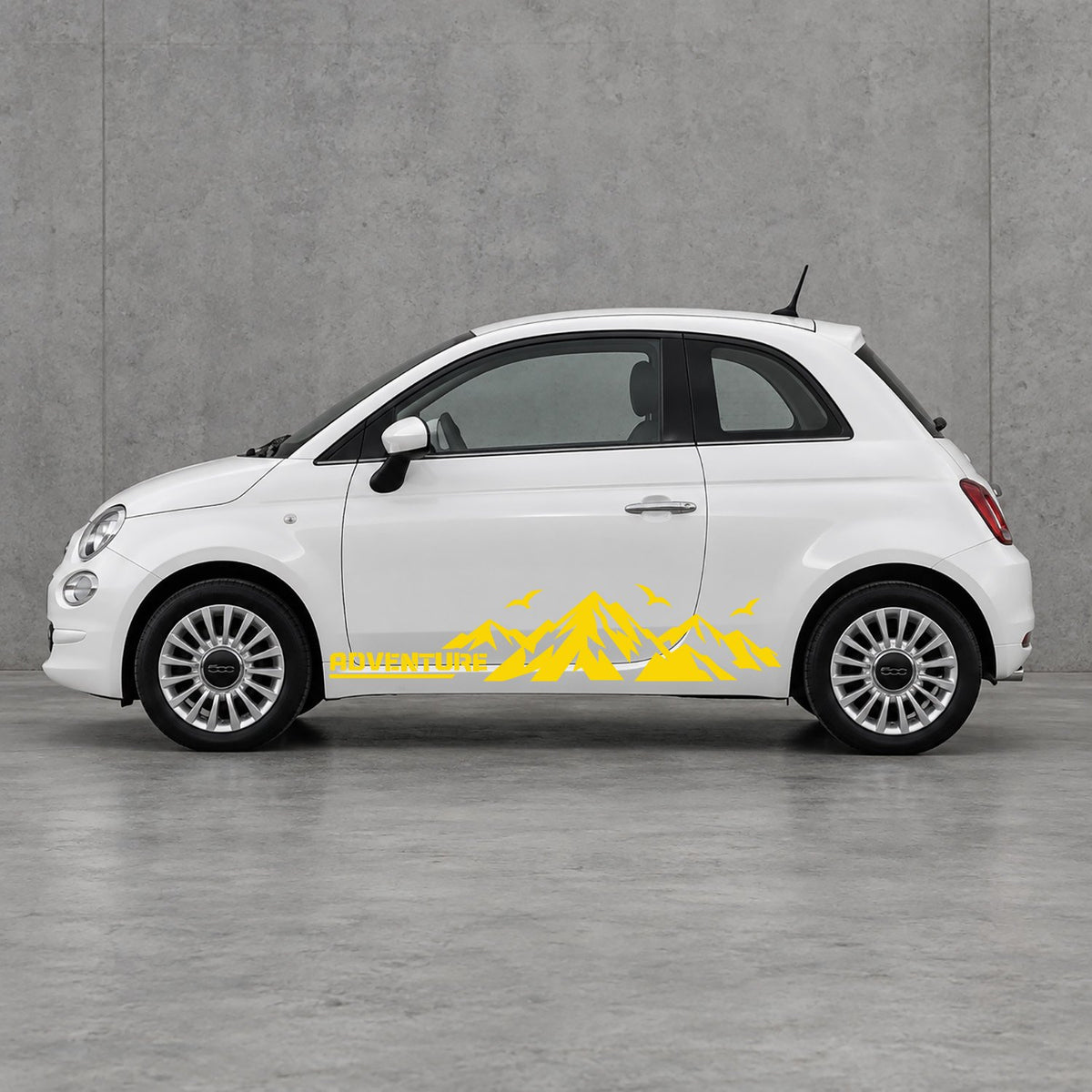 Fiat 500 Mountain Adventure Side Graphics Kit - Pair Supplied in Yellow