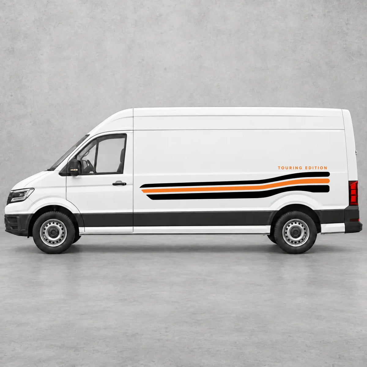 VW Crafter Touring Edition Side Stripes in Black & Orange