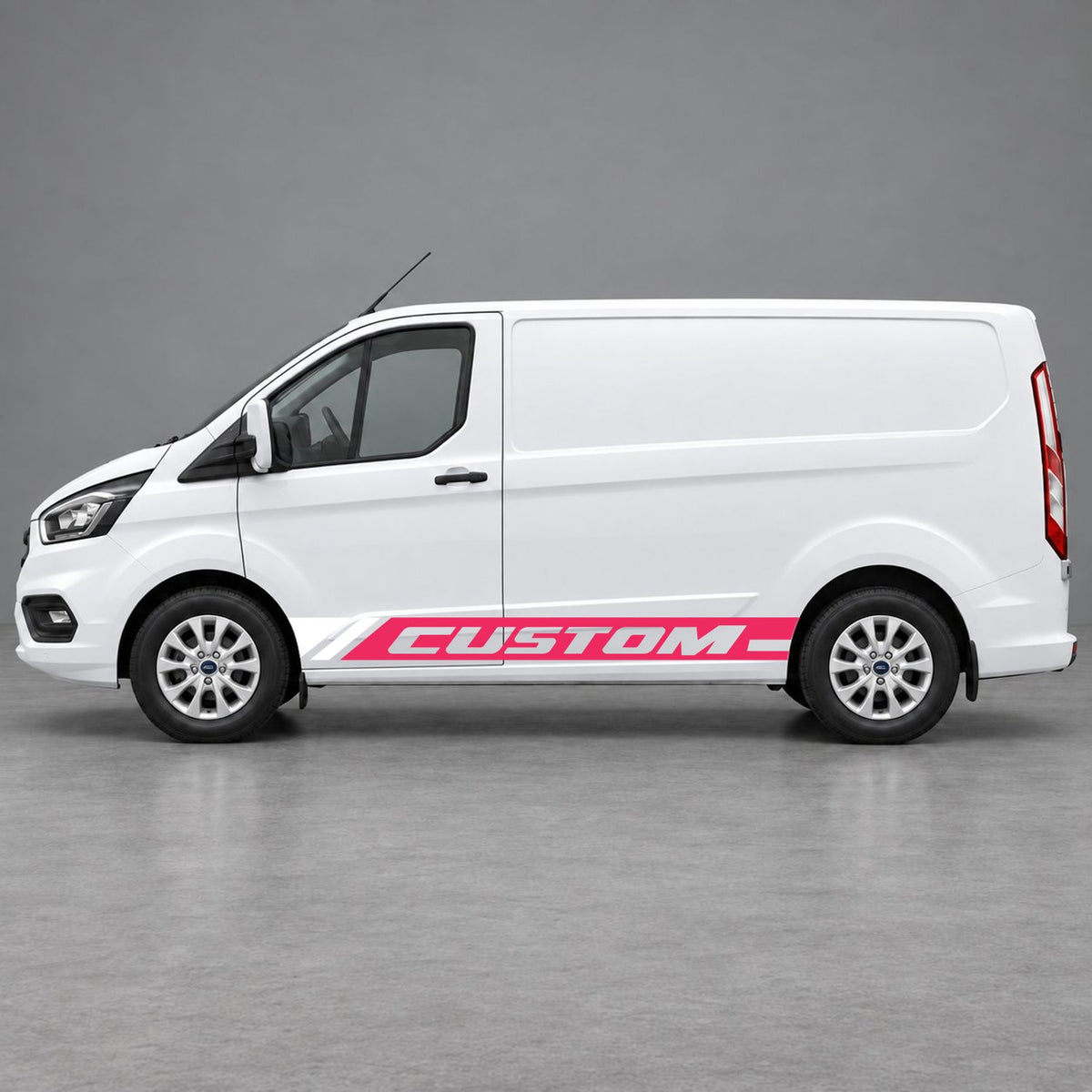 Ford Transit Custom Custom Lower Side Stripes in Pink & White