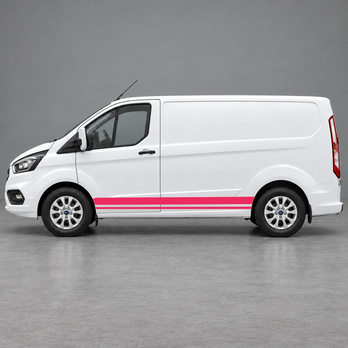 Ford Transit Custom Minimal Twin Lower Side Stripes in Pink