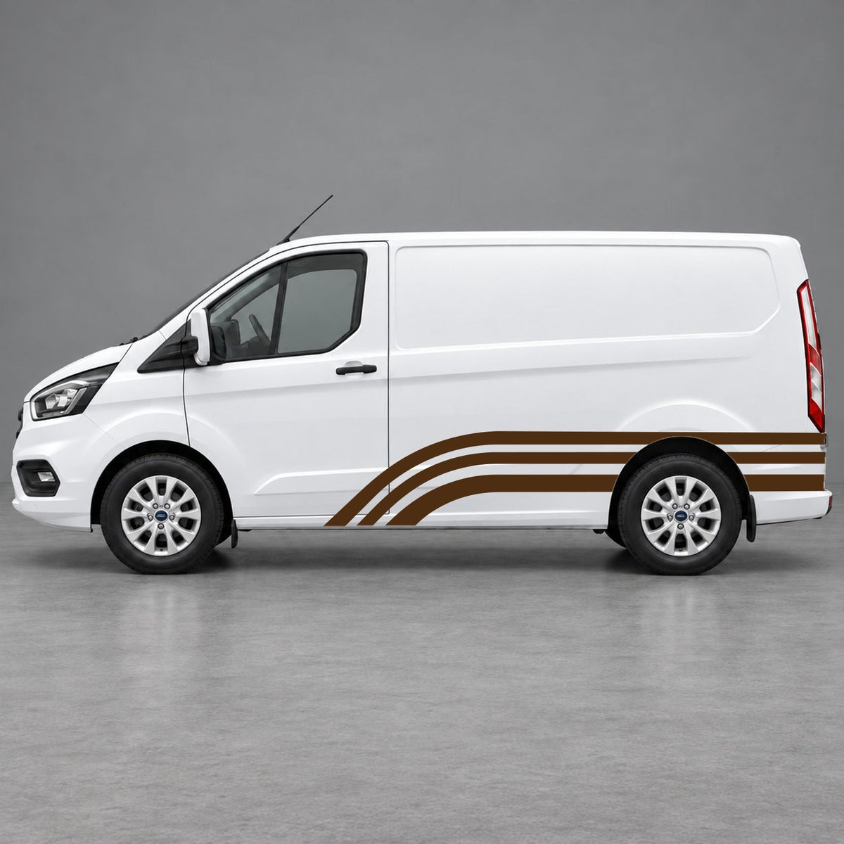 Ford Transit Custom Retro Triple-Arch Side Stripes in Brown & Brown