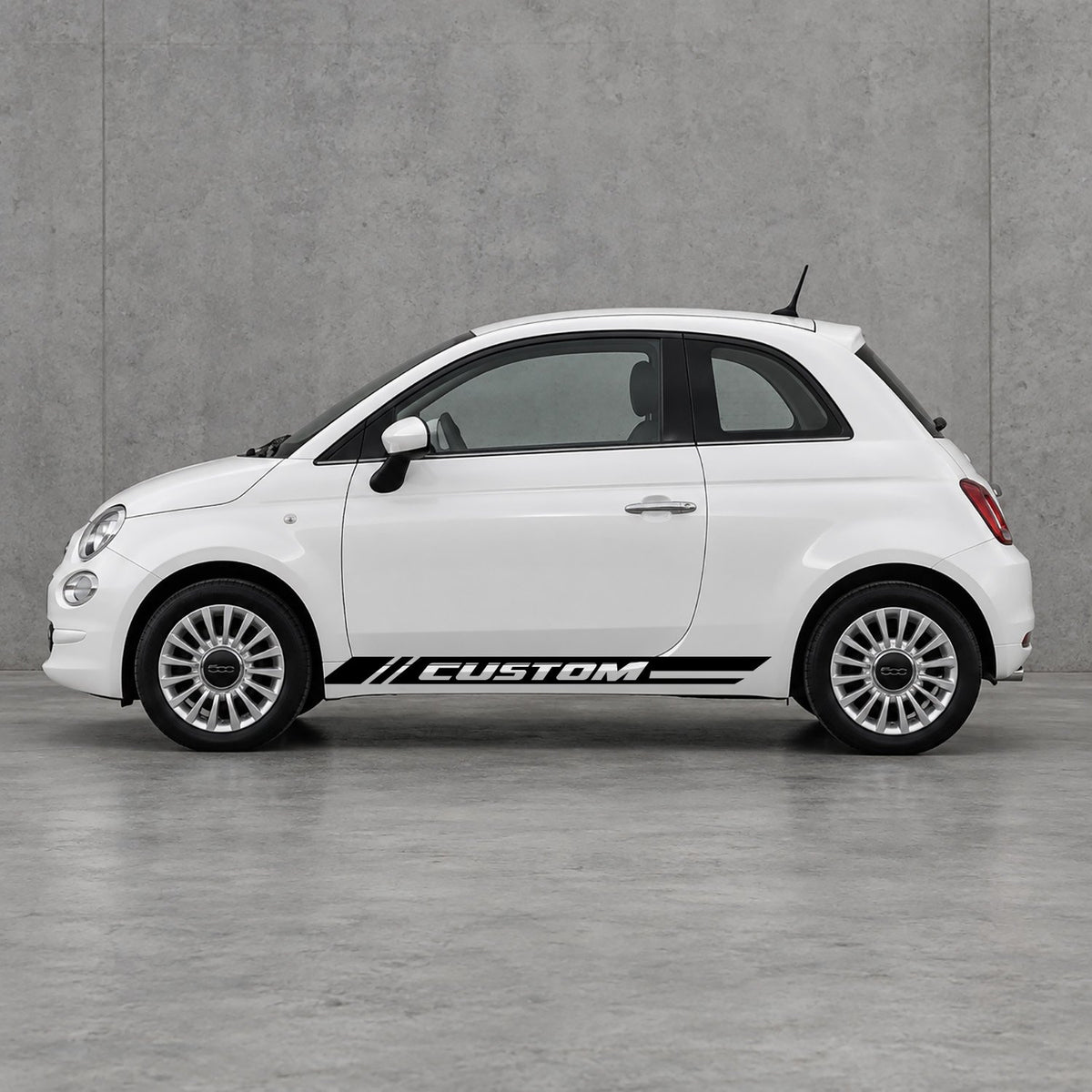 Fiat 500 Custom Lower Side Stripes Kit - Pair Supplied in Black & Black